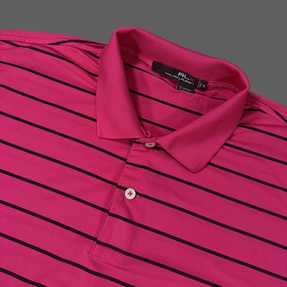 RLX Golf Other - RLX Golf Ralph Lauren Polo Shirt Size XL  Men's Striped Performance F712 Pink